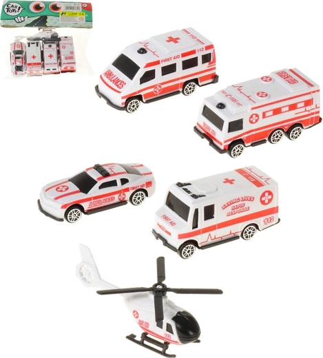 Adar vehículos de rescate conjunto de primeros auxilios 5 uds (4 coches + helicóptero)