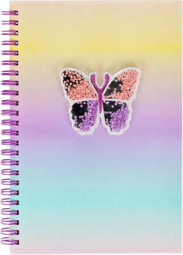 Cuaderno de espiral A5 con motivo de mariposas