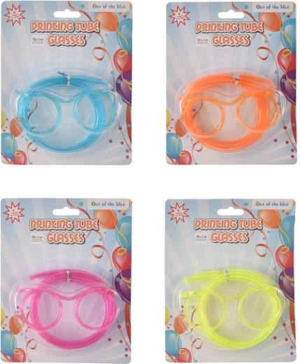 Gafas con pajita (plástico UH), mix de 4 variantes