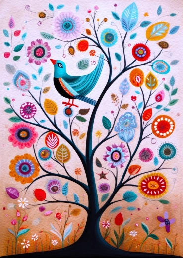 Puzzle Enjoy Ojalá el pájaro azul de la felicidad llegue a tu árbol 1000 piezas
