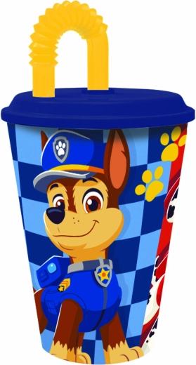 Vaso con pajita PAW Patrol 430 ml de plástico