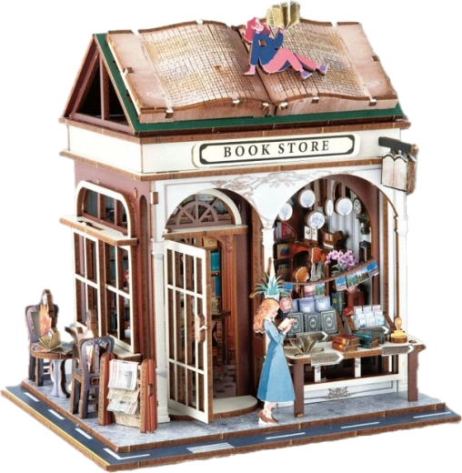 Maqueta de madera 3D Librería 14,5 × 16 × 18 cm