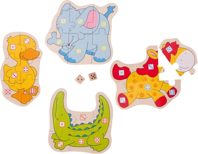 Juego de puzle con dados Animales