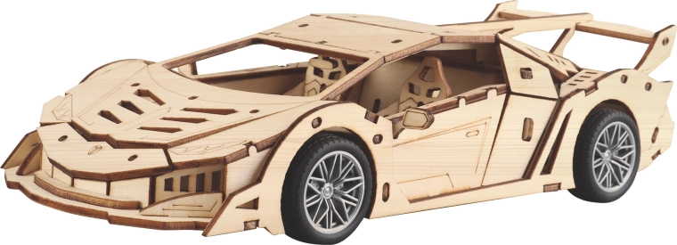 Kit de construcción de madera coche de carreras 26,5 cm