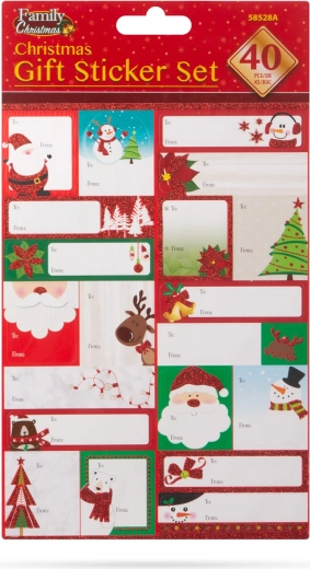 Set de pegatinas navideñas para regalos – 40 unidades