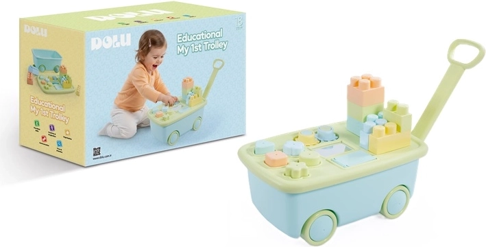 Carrito educativo DOLU de arrastre con bloques