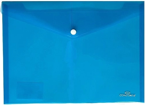 Carpeta portadocumentos con broche a presión A5 transparente azul CONCORDE
