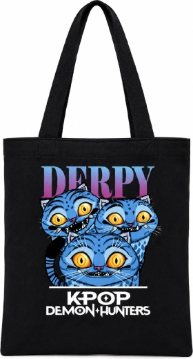 Bolsa de compras K-Pop Demon Hunters Derpy negra