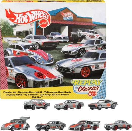 Hot Wheels Replay the Classic – set de 7 coches de metal Silver Series