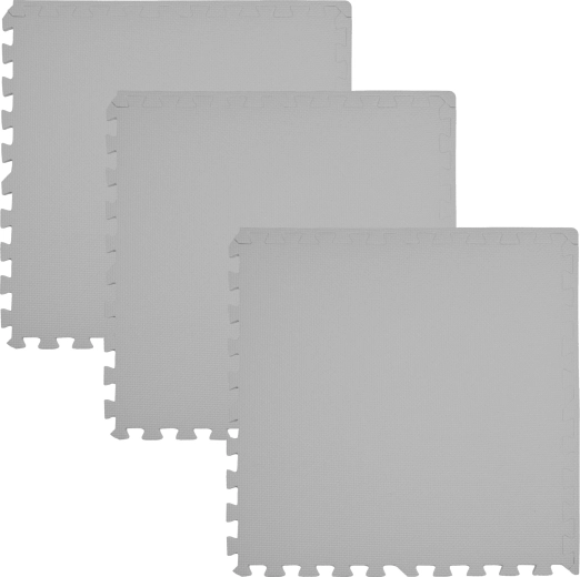 Alfombra de espuma HUMBI 180×60 cm – puzzle impermeable, 3 piezas, gris claro