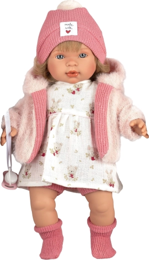 Muñeca realista parlante y llorona Llorens Carla con cuerpo blando 42 cm
