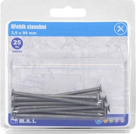 Clavos de construcción 90 × 3,5 mm, 25 uds