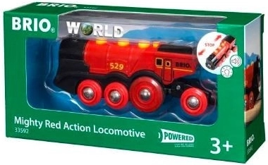 Locomotora de acción clásica roja Brio