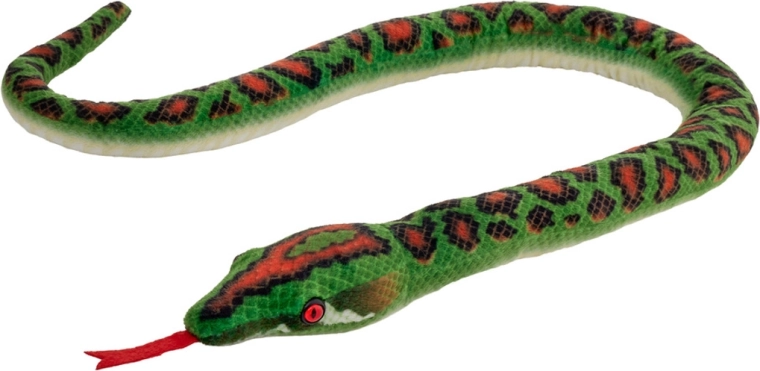 Serpiente de peluche verde con manchas 100 cm