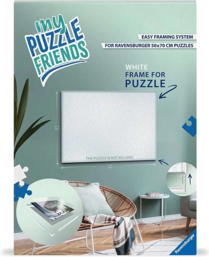 Marco para puzles Ravensburger My Puzzle Friends 70 × 50 cm blanco