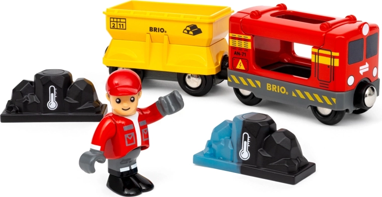 Tren de carga BRIO World con gemas que cambian de color