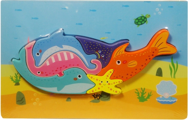 Puzle de madera Ballena – animales marinos para niños