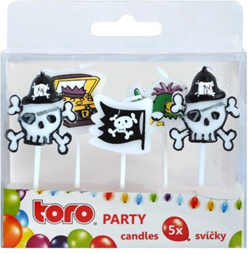 Velas para tarta TORO para pinchar, piratas, 5 uds