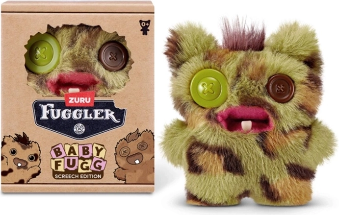 Monstruo de peluche ZURU Fuggler Baby Fugg Screech verde y marrón