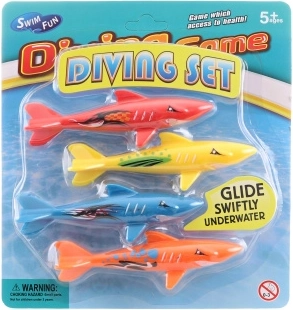 Juguete acuático Tiburones para bucear – set de 4 uds