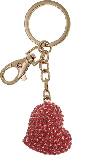 Llavero dorado con corazón rojo