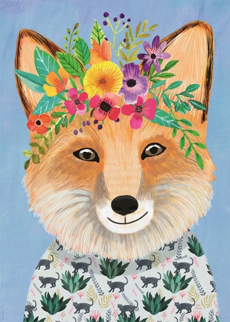 Puzzle HEYE Floral Friends: zorro amistoso 1000 piezas