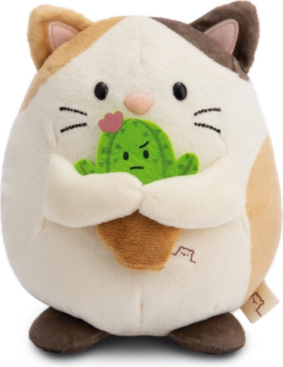 NICI MyMochi gatita de peluche Angy con cactus, 16 cm, en caja regalo