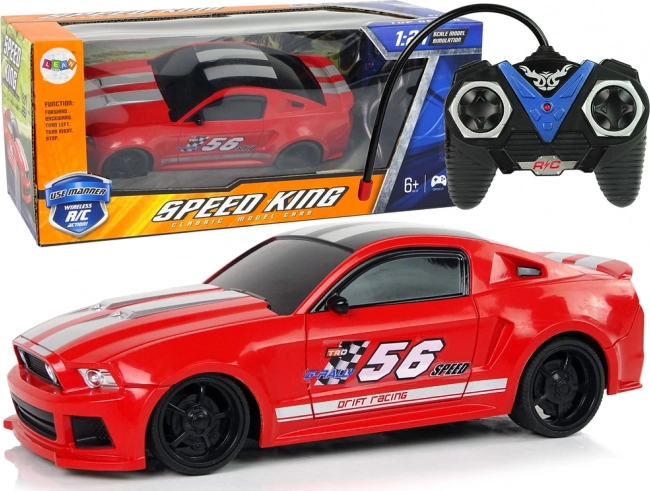 coche deportivo RC 1:24 rojo con ventanas tintadas