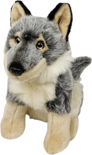 Lobo de peluche sentado 28 cm
