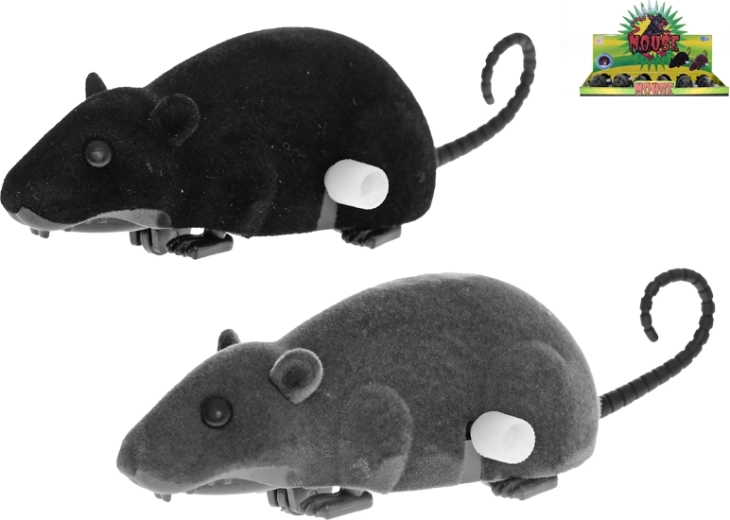 Ratón de cuerda de 12 cm con cola móvil – juguete de plástico para niños