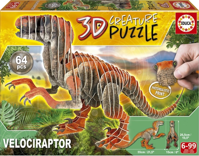 Educa puzzle 3D velociraptor 64 piezas
