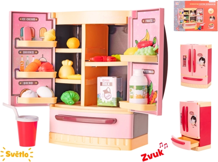 Frigorífico infantil con luz y sonido, rojo, 26 × 18 × 12 cm