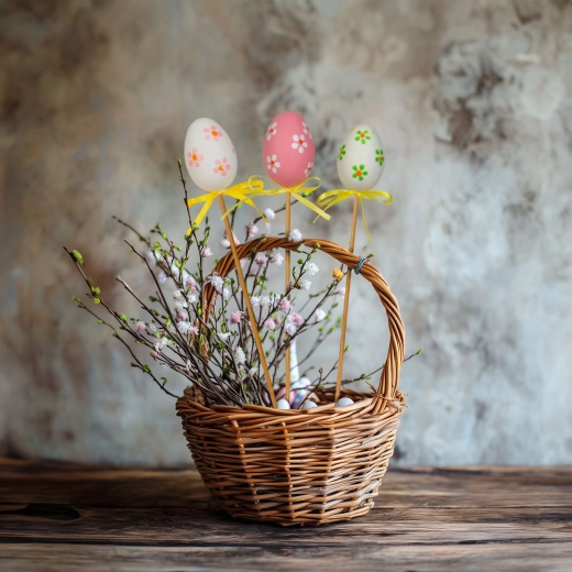 Decoración de Pascua para insertar en forma de huevos, 6 unidades
