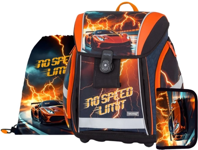 Set escolar Oxybag Premium Light Auto: mochila, bolsa y estuche