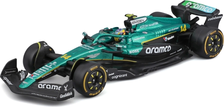 Bburago Aston Martin AMR25 2025 #14 Fernando Alonso 1:43 en caja decorativa