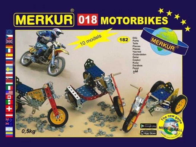 Merkur motos – juego de construcción metálico de 174 piezas, hasta 10 modelos
