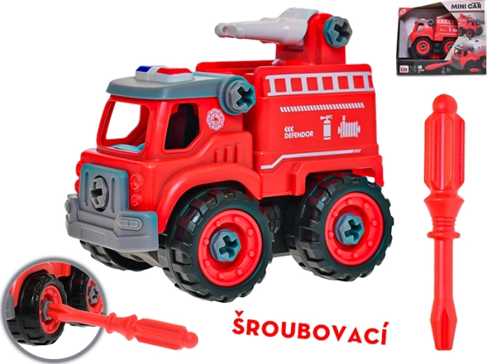 Camión de bomberos para montar con tornillos 12 cm con cañón de agua
