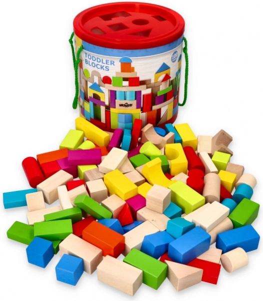 Bloques de madera de colores 100 uds