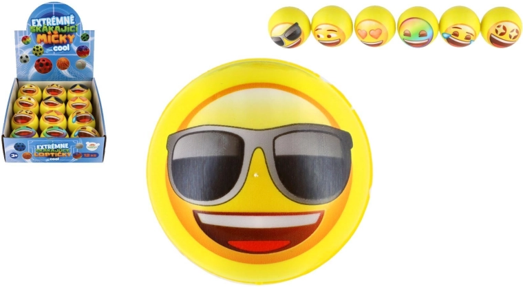 Pelota de espuma con rebote extremo con carita sonriente 6 cm (mix)
