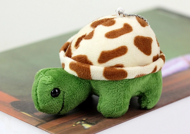 Tortuga de peluche 10 cm marrón (llavero)