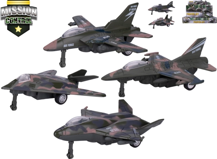 Modelo militar metálico de avión con mecanismo de retroceso 12–13,5 cm