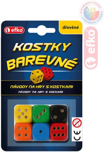 EFKO dados de madera de colores (6 uds)
