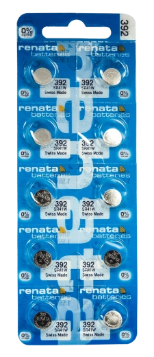 Renata SR41W 392 pila de botón para reloj 1,55 V 45 mAh, paquete de 10 unidades
