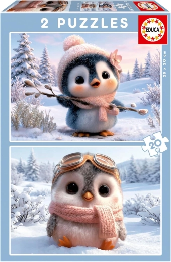 Puzzle EDUCA adorables pingüinos 2×20 piezas
