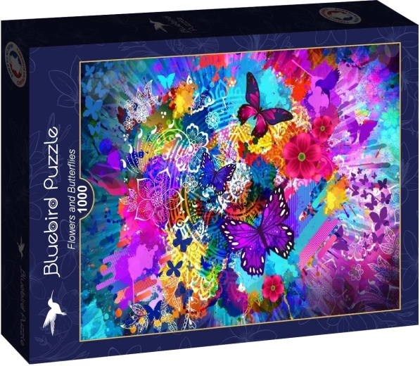 Puzzle Bluebird Flores y mariposas 1000 piezas