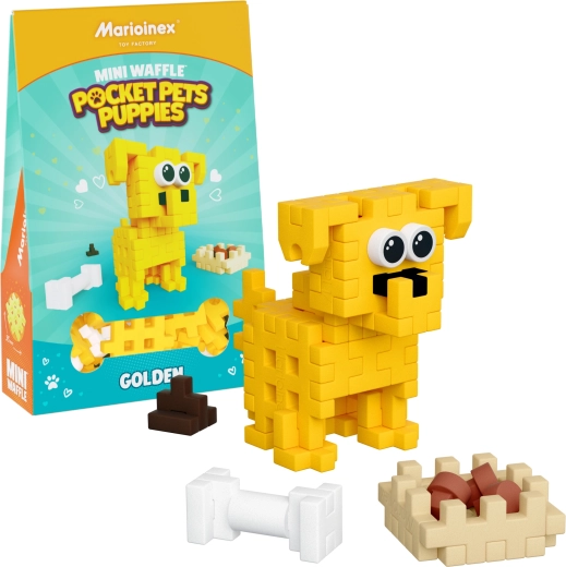 Set de construcción MINI WAFFLE Pocket Pets – cachorro de golden retriever
