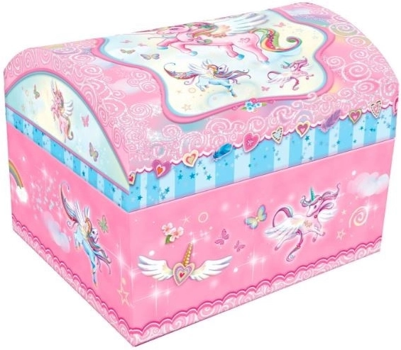 Caja de música con motivo de unicornio