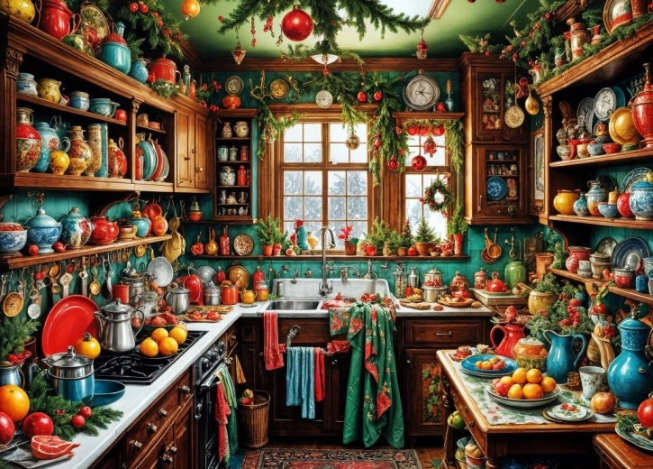 Puzzle Bluebird Cocina navideña nostálgica 1500 piezas