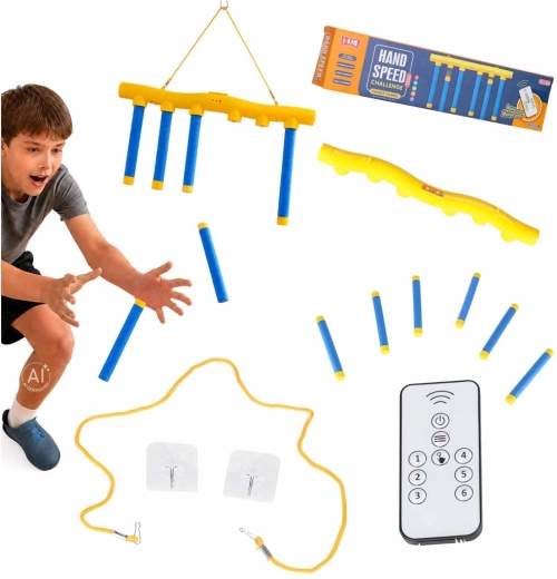 Juego colgante de reflejos para atrapar varillas que caen con carga USB y control remoto