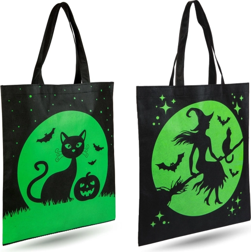 Bolsa de Halloween con motivo de gato o bruja - 1 unidad